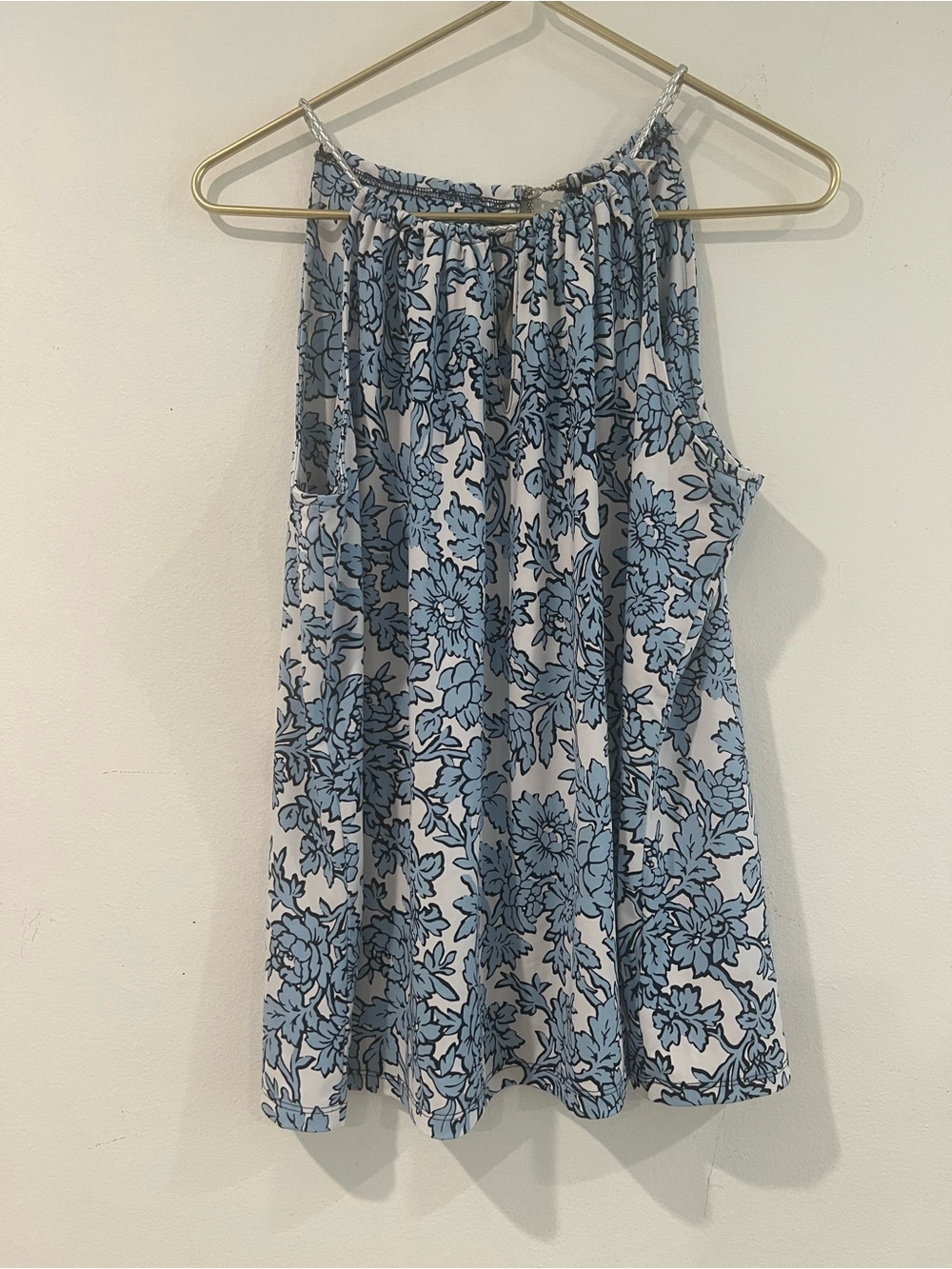 MICHAEL KROS Blue Floral Women's  blouse L